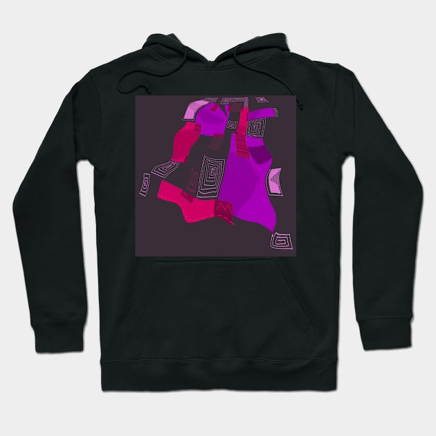 Mazipoodles Dreamy Egyptian Collage Amethyst Raspberry Gray Hoodie by Mazipoodles